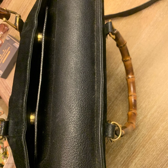 Authentic Gucci, bamboo black suede 2 way bag - Picture 11 of 16